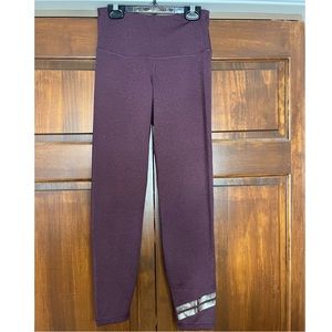 Old Navy Maroon Leggings With Gold Stripes Small